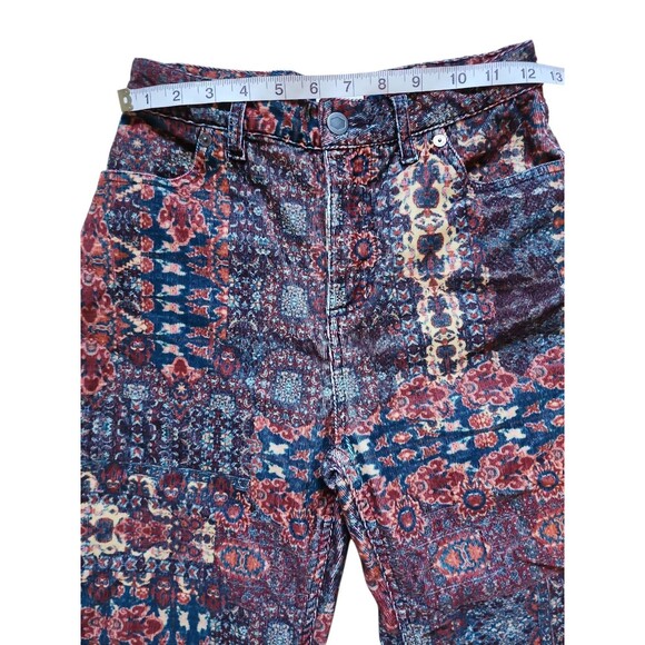 RVCA Groove High Rise Corduroy Pants Womens 24" Multicolor Cluttercore Artsy - Picture 7 of 9